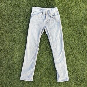 All Saints Cigarette Skinny Jeans 26x26 Light Grey Wash Button Fly Denim